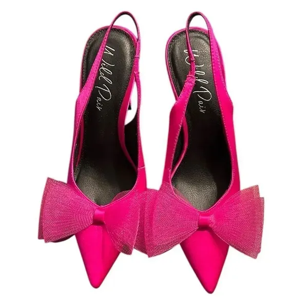 Wild Pair Pink Slingback Bow Shoe/Pumps(Size 8.5M) - Image 2