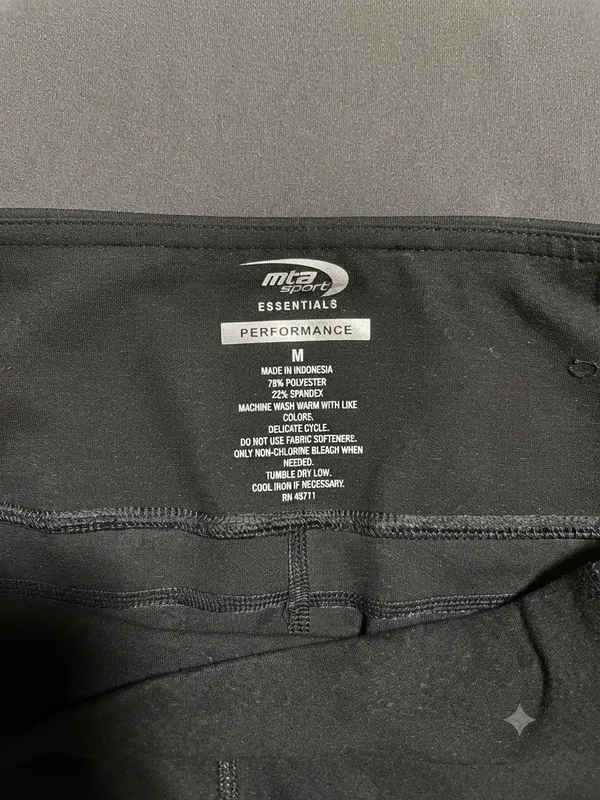 MTA Sport black athletic leggings size M - Image 2