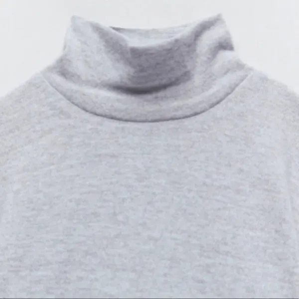 Zara light grey turtle neck cropped top - Image 5