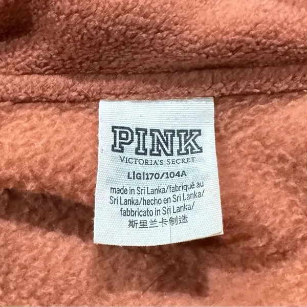 Victoria’s Secret PINK Polar Fleece Jacket Full Zip Chestnut Spice Women’s Large - Image 3