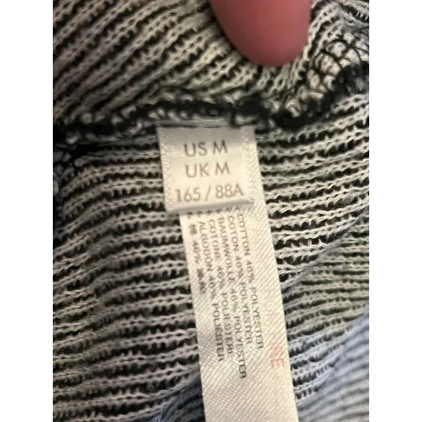 Out From Under Sweater Womens Medium Black Open Knit Turtleneck Cropped Pullover - Image 9