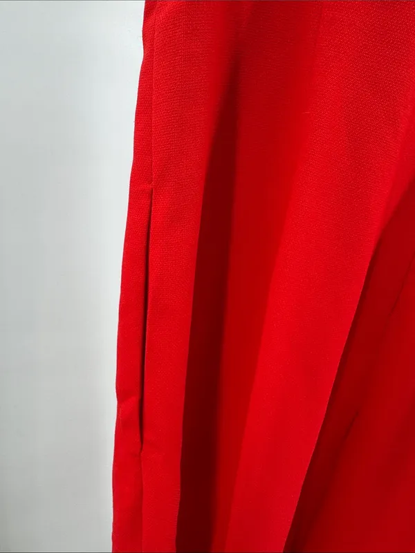entro Vibrant Red Jumpsuit wide leg new bow cut out holiday M event party HOCO - Image 5