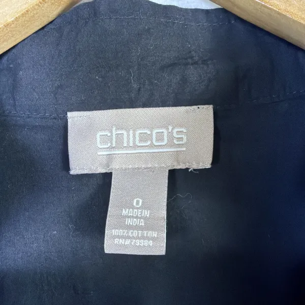 Chico’s 0 career business casual Open Blazer jacket small 4 6 artsy boho western - Image 7
