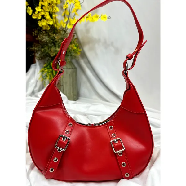8 Other Reasons Delphine Double Buckle Shoulder bag Red / Silver - Image 2
