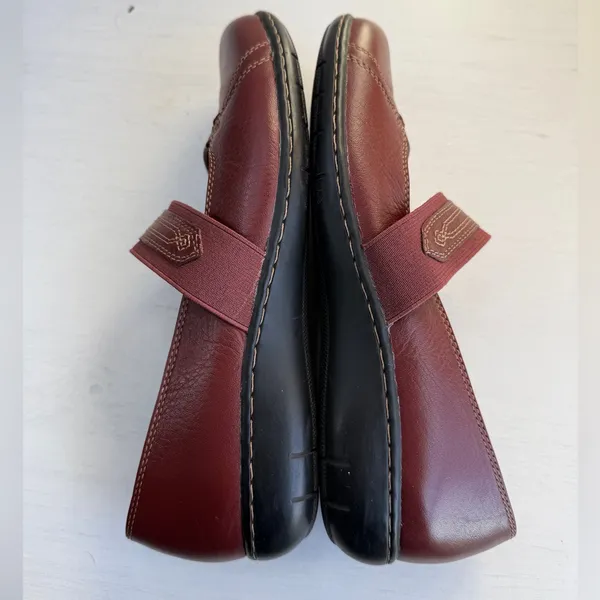Clarks Active Air Burgundy Red Leather Mary Jane Shoes Women's 7W - Image 9