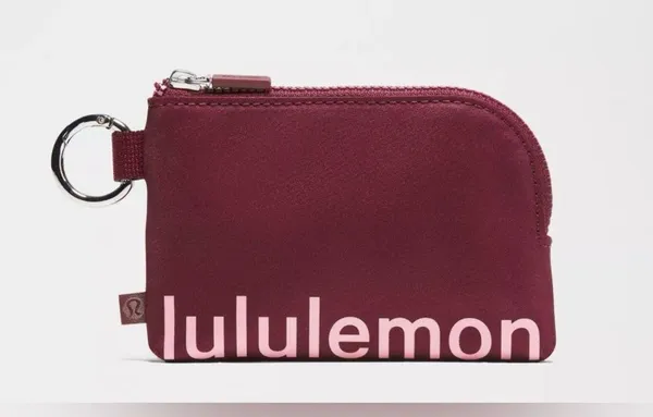 Lululemon NWT Clippable Card Pouch Burgundy Wristlet - Image 2