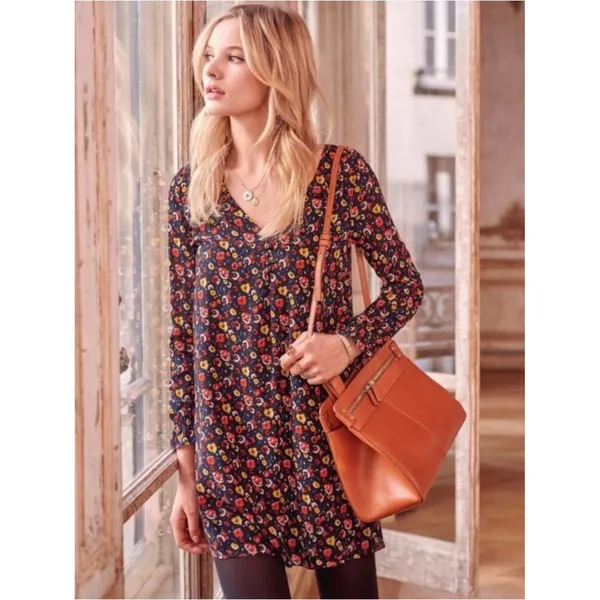 Sézane Carmen Black Floral Poppy Mini Flowy Dress Size 36 / 4 / Small - Image 2