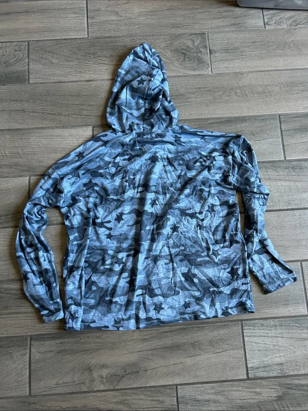 PJ Salvage Blue Camouflage Star Hoodie - Image 4