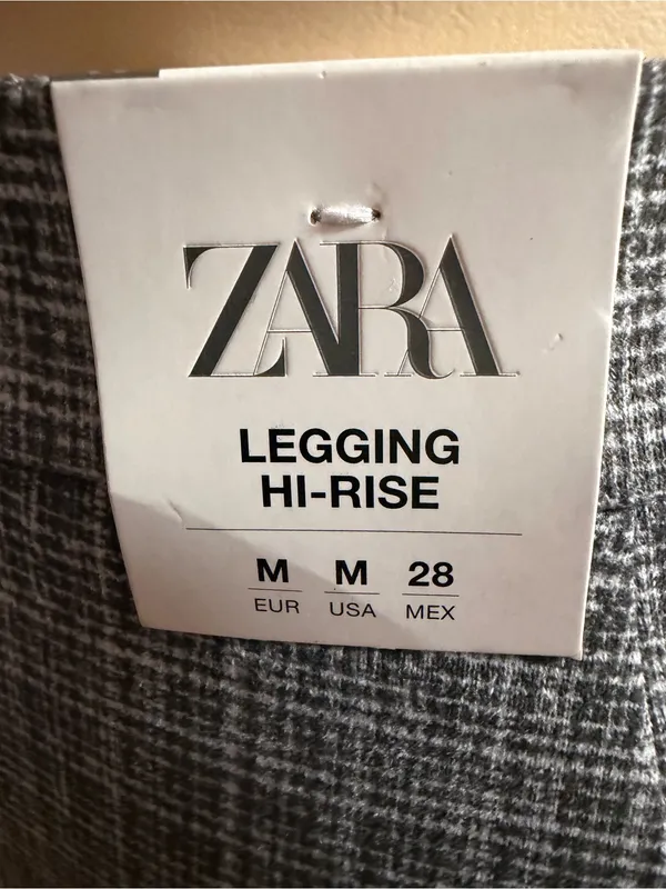 Zara Gray Plaid Skinny Ponte Pants - Image 4