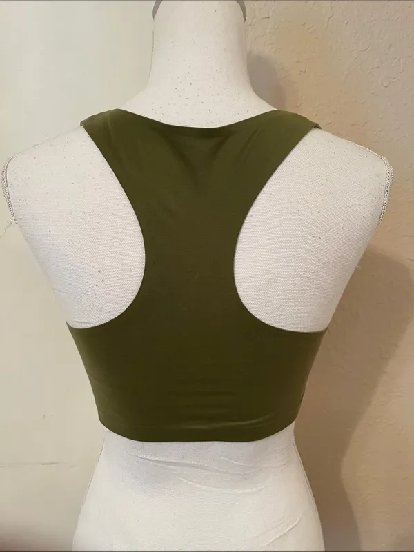 5 for $20 MIX N MATCH Olive Racerback Seamless Bralette Green Size M - Image 3