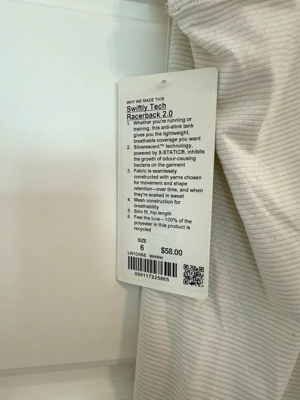 White Lululemon Swiftly Tech Tank Racerback Top - Image 3