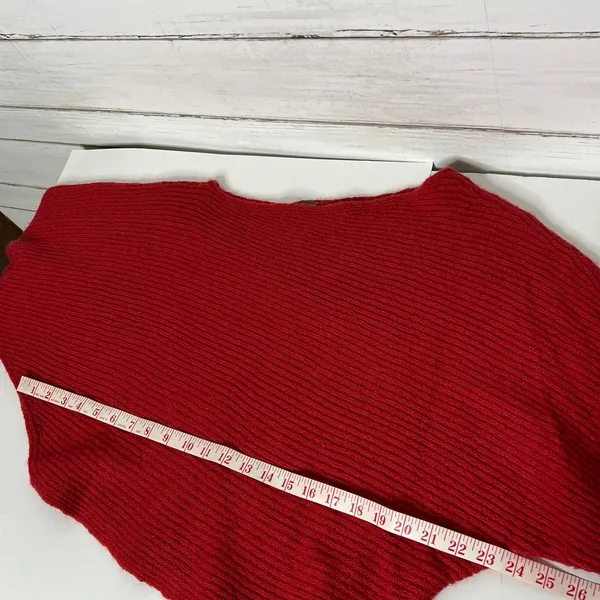 Free People Oversized Red Knit Sweater Slouchy Dolman Sleeves Size Medium - Image 5