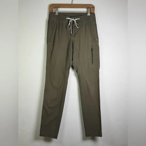 Vuori Women’s Ripstop Drawstring Pants Sz XS Dark Oregano Organic Cotton Joggers - Image 2
