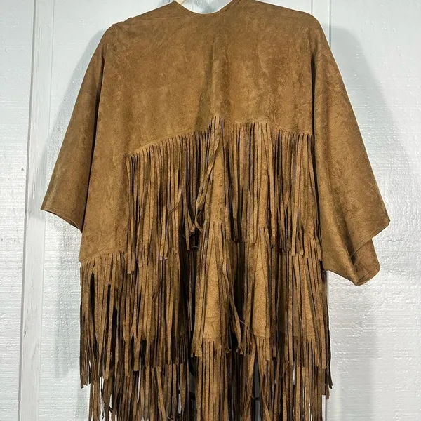 L’Amour Faux Suede Fringed Western Jacket No Size EUC - Image 7
