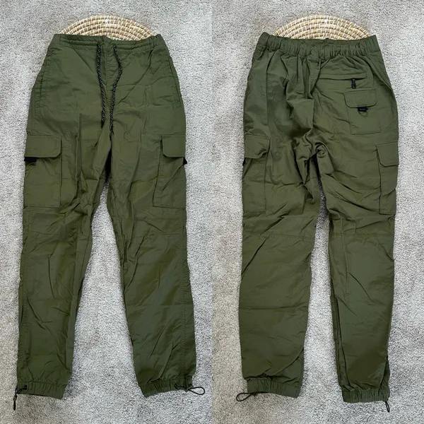 LCKR Women’s Mayday Utility Cargo Pants Nylon Pull On High Rise in Green Army S - Image 2
