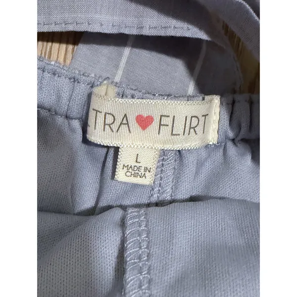 Ultra Flirt Strapless Romper Blue White Striped Tie Back Womens L Large NEW - Image 2
