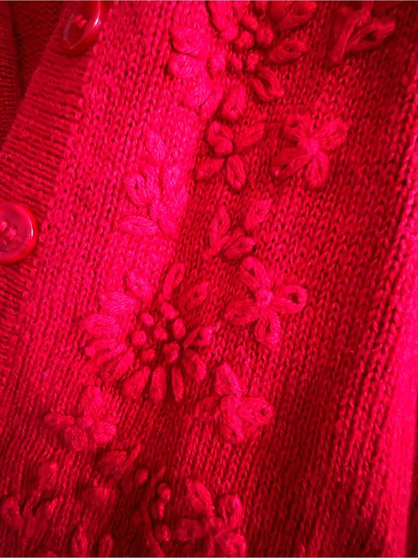 Requirements Red Knit Button-Front Vest - Image 2