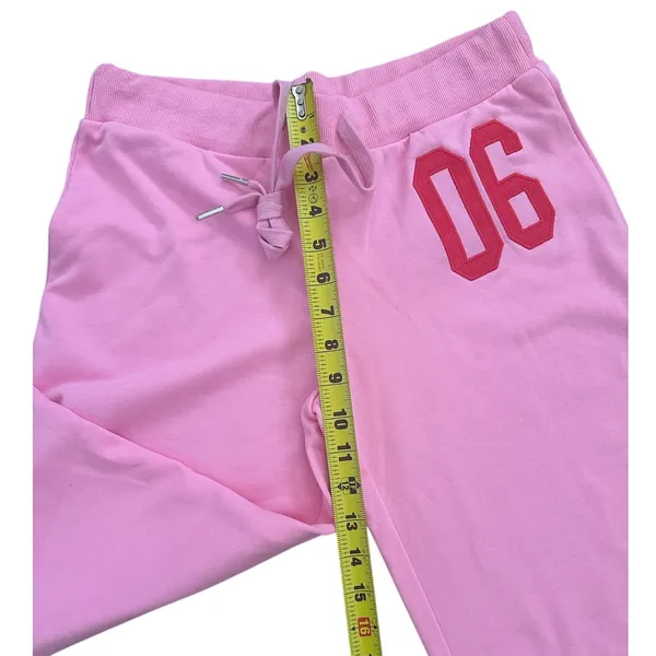 EDIKTED 06 Wide Leg Cotton Blend Drawstring Sweatpants size small Pink - Image 9