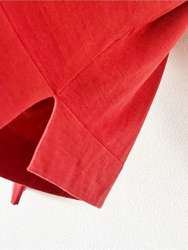 Peter Millar Goldie Red Silk Blend Collared V-Neck Sweater Pullover - Image 6
