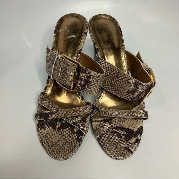 Franco‎ Sarto snake Skin print leather sandals size 9 - Image 2