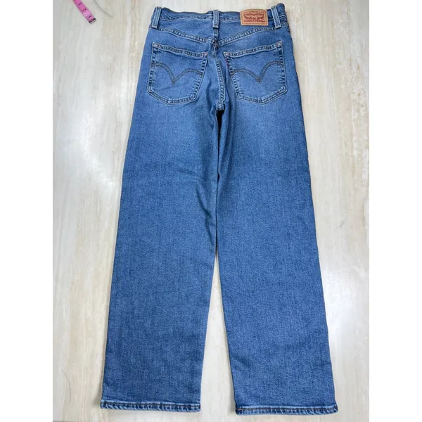 Levis Ribcage Straight Ankle Jeans Womens 27 Blue High Rise Denim A36 - Image 6