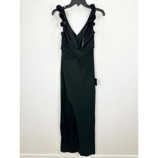 Lulus Impressive Impact Black 3D Floral Pleated Sleeveless Maxi Dress XS NWT - Image 5