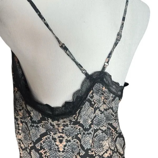 Womens Scoop Animal Print Lace Trim Cami Tank Top - Sz L - Image 4