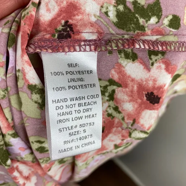 Inmod Pink Floral Puff Sleeve Open Tie Back Maxi Dress Small Romantic Feminine - Image 9