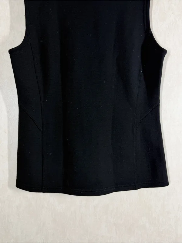 ibex Women’s Merino Wool Full Zip Vest Sleeveless in Black M - Image 5