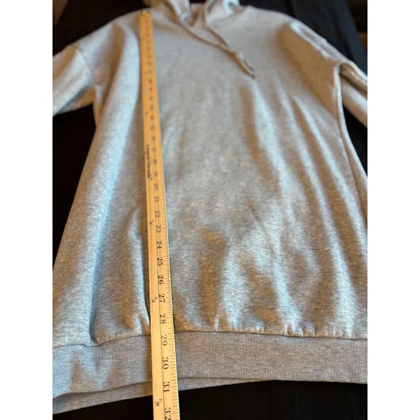 SHEIN Oversized Heather Gray Longline Hoodie Sweatshirt XL - Image 5
