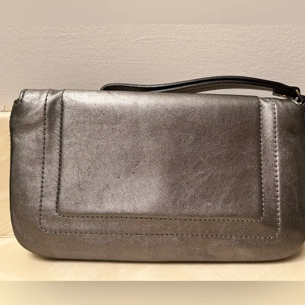 Kate Spade Buffalo Magnetic Closure Silver/Metallic Leather Wristlet - Image 2