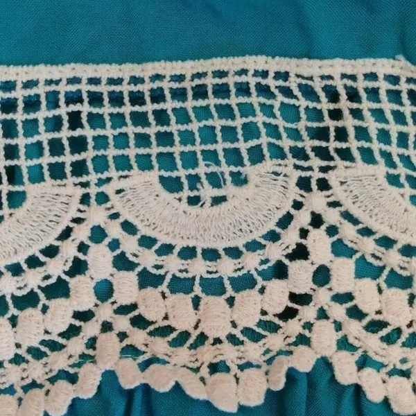 Maxi Dress Turquoise Teal White Crochet Lace Boho Modcloth Bo Bel Southern Belle - Image 8