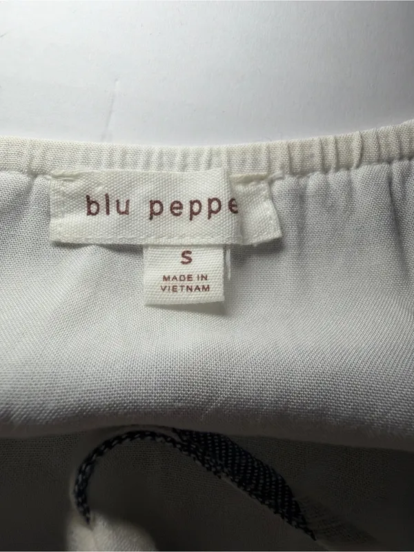 Blu Pepper White & Gray Striped Button-Front Spaghetti Strap Mini Dress - Image 3