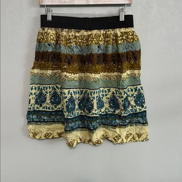 NY Collection Womens Mini Skirt Boho Paisley Elastic Waist Multicolor Medium - Image 4