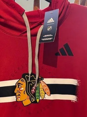 Adidas Chicago Blackhawks Red Hoodie Sweatshirt - Image 3