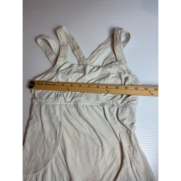 Lululemon Tank Top Athletic o Racerback‎ Workout Dress style off white 6 - Image 2