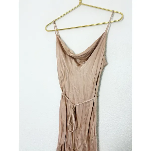 Shona Joy La Lune Bias Cowl Maxi Dress in Desert Rose Satin Size 4 Cocktail - Image 8