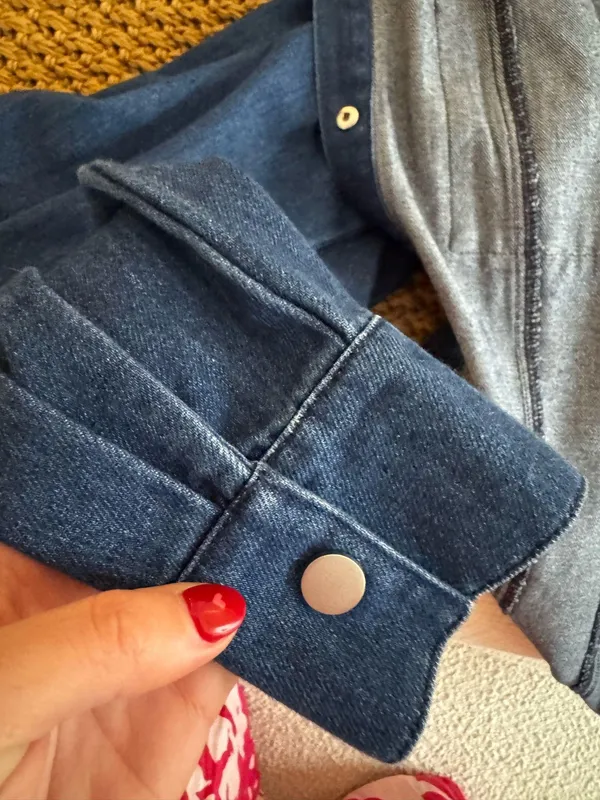 Denim longsleeve button up mini dress - Image 6
