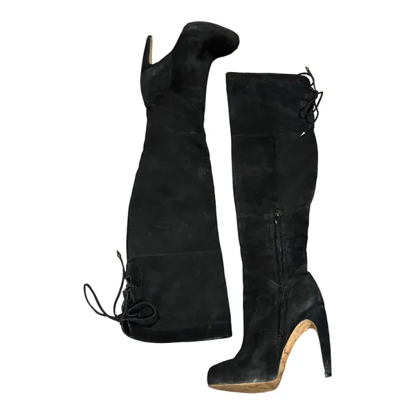 2000s Sam Edelman Kayla Over the Knee Suede Platform Boots 8.5 - Image 4