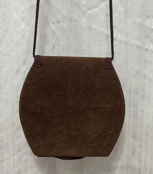 Vintage Brown Suede Mini Shoulder Bag - Image 2