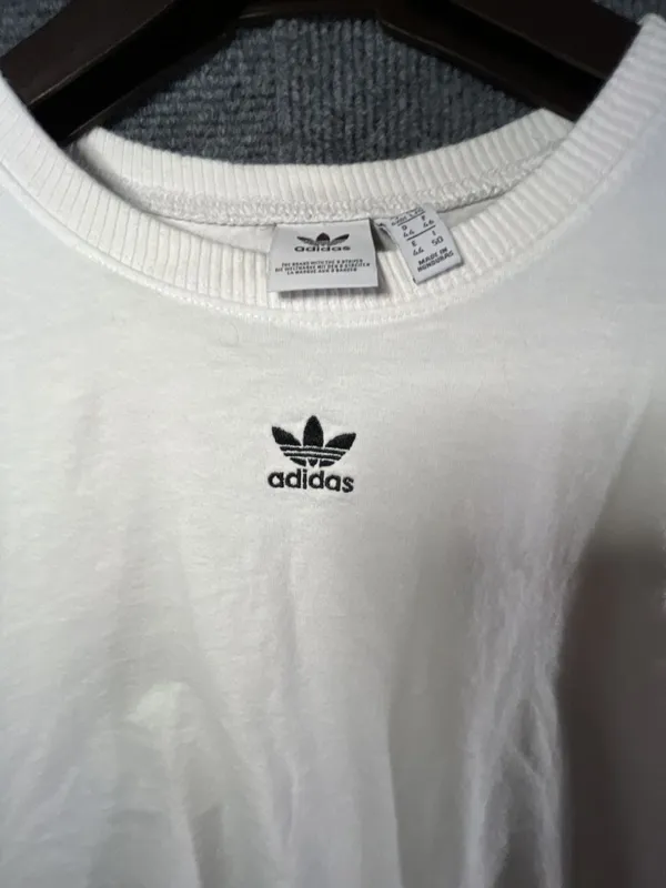 Adidas Originals Women's Adicolor Trefoil Essentials Oversized White T-Shirt - Image 3