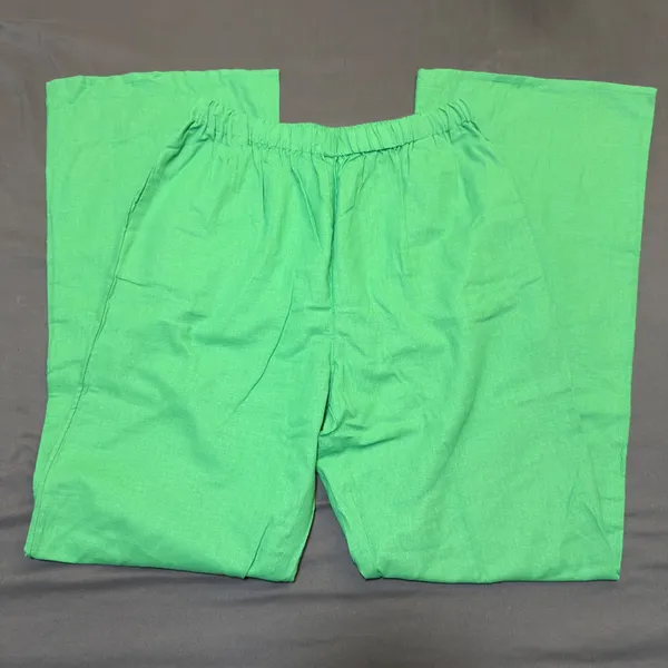 Commense Oversized Linen Tied Two Piece Pants Set in Green Size Small - Image 3