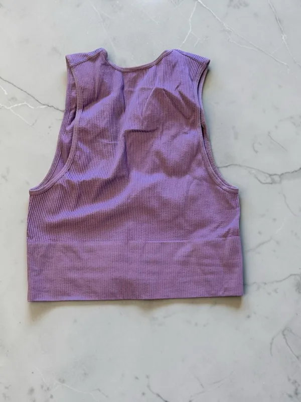 Out From Under Urban Outfitters Seamless Ribbed Deep V-Neck Crop Tank Top Size M - Image 2