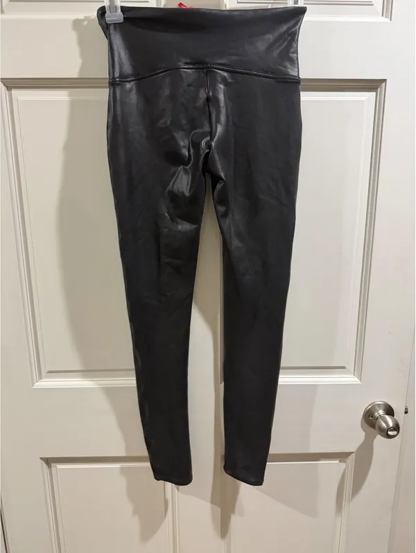 Spanx Faux Leather Leggings Size Large Black - Image 4