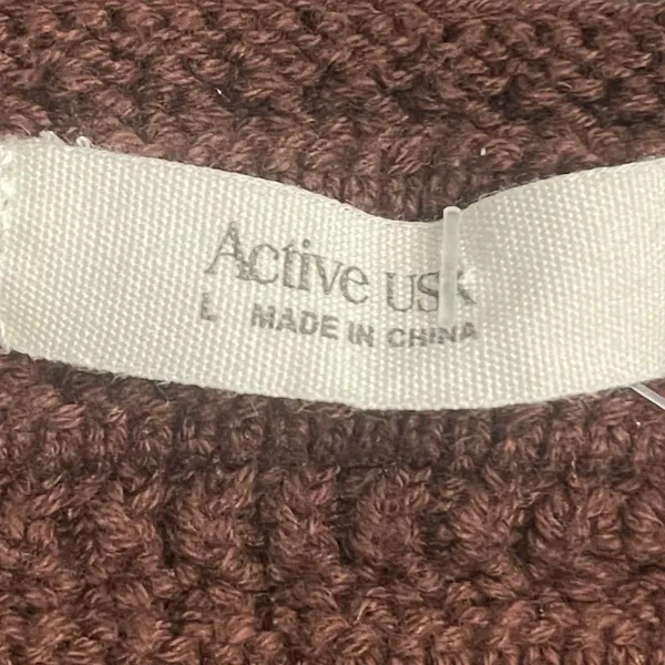 Active USA Cropped Knit Front Tie Knot Top Scallop Trim SZ L Boho Y2K Coachella - Image 3