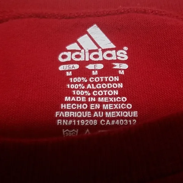 Red Nebraska Huskers Adidas Short Sleeve Tee (M) - Image 7