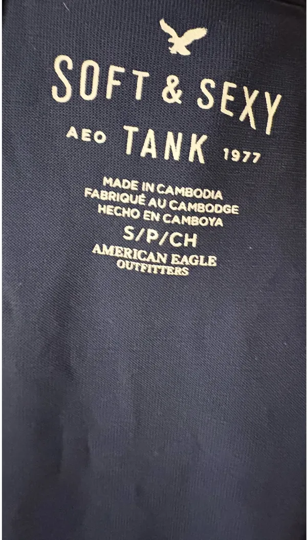 AEO navy soft & sexy ruffle tank SP - Image 5