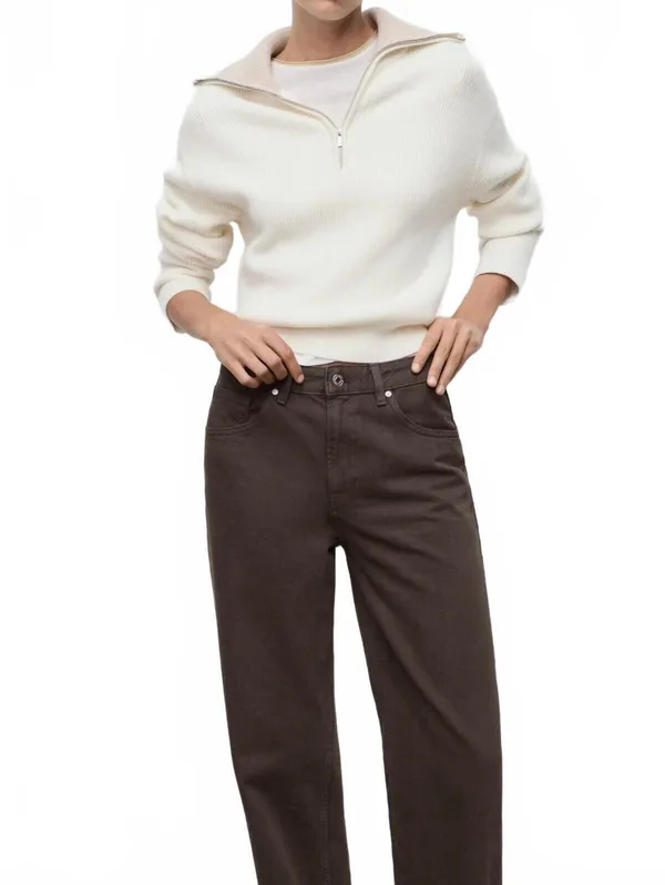 Mango Miami Medium-Rise Straight-Fit Jeans NWT Chocolate Size 0 EUR 32 - Image 7