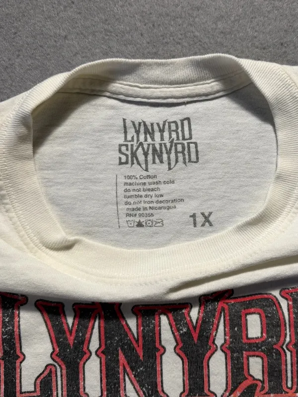 Lynyrd Skynyrd Americana Steer Skull T-Shirt 1X Oversized White Graphic Tee - Image 3