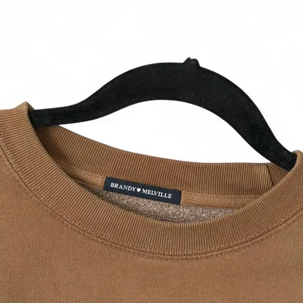 Brandy Melville erica brown crewneck oversized sweatshirt - Image 4